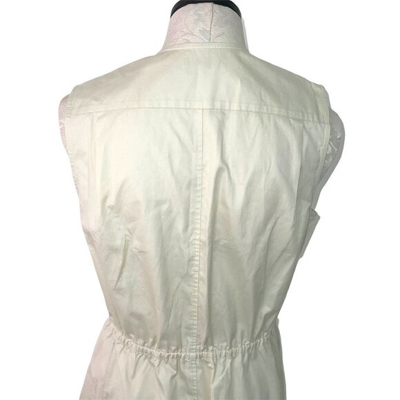 Theory Ketan Dress Womens Size 10 A Line Cinched Waist Button Front Pale Yellow - Picture 7 of 12